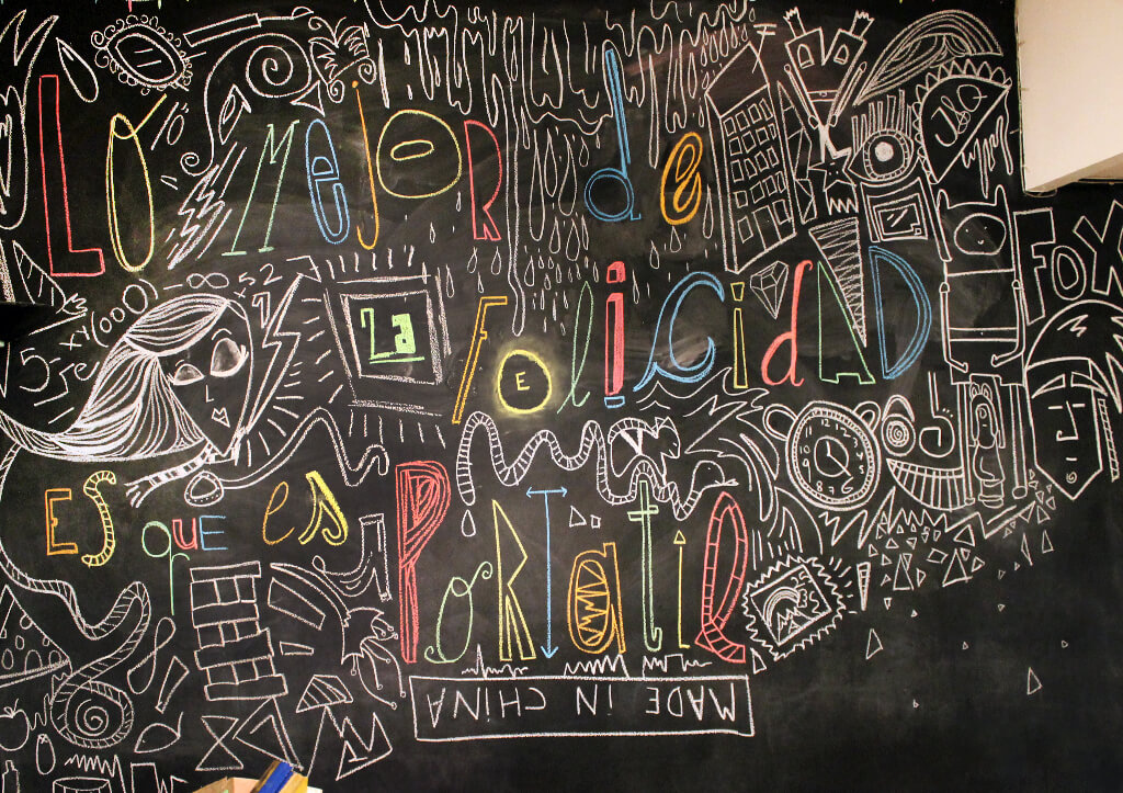 pizarron pintado a mano